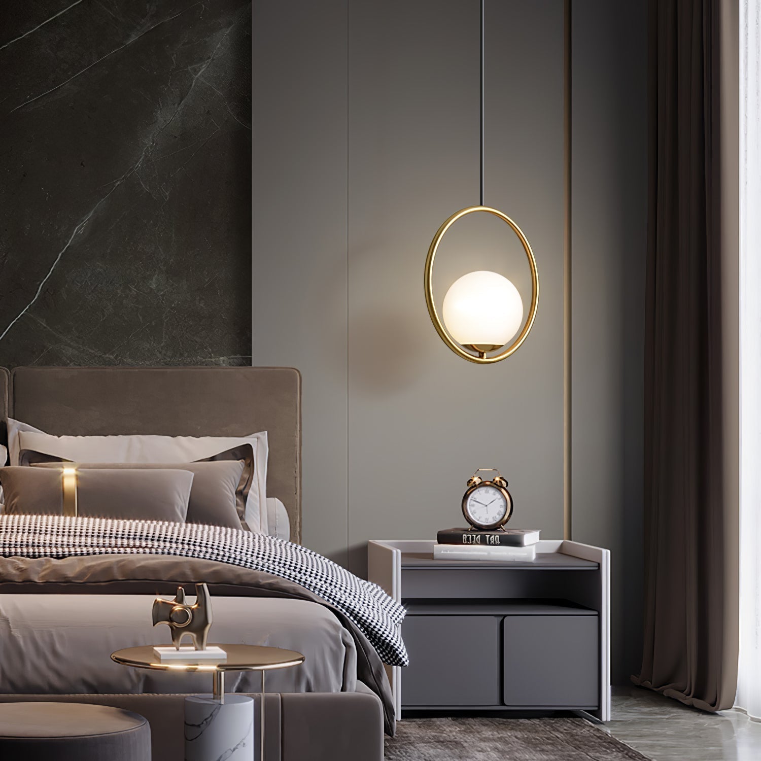 Mila Brass Pendant Swag Light Pendant light