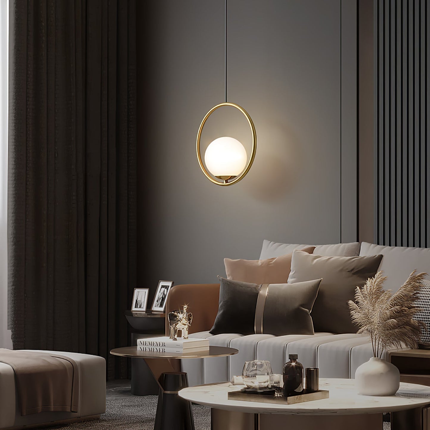 Mila Brass Pendant Swag Light Pendant light