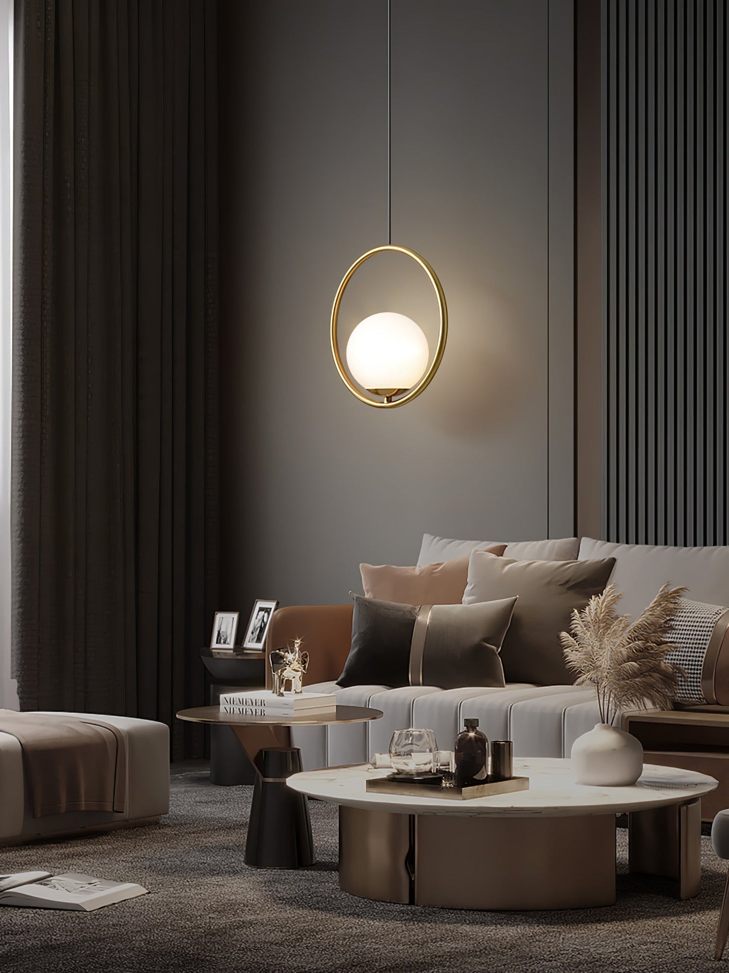Mila Brass Pendant Swag Light Pendant light