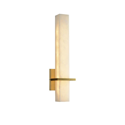Milan Wall Sconce ? 4.7″ x H 18.9″ / Dia 12cm x H 48cm Power: ~12W (1200lm) / Brass & White / Warm Light Wall lamp