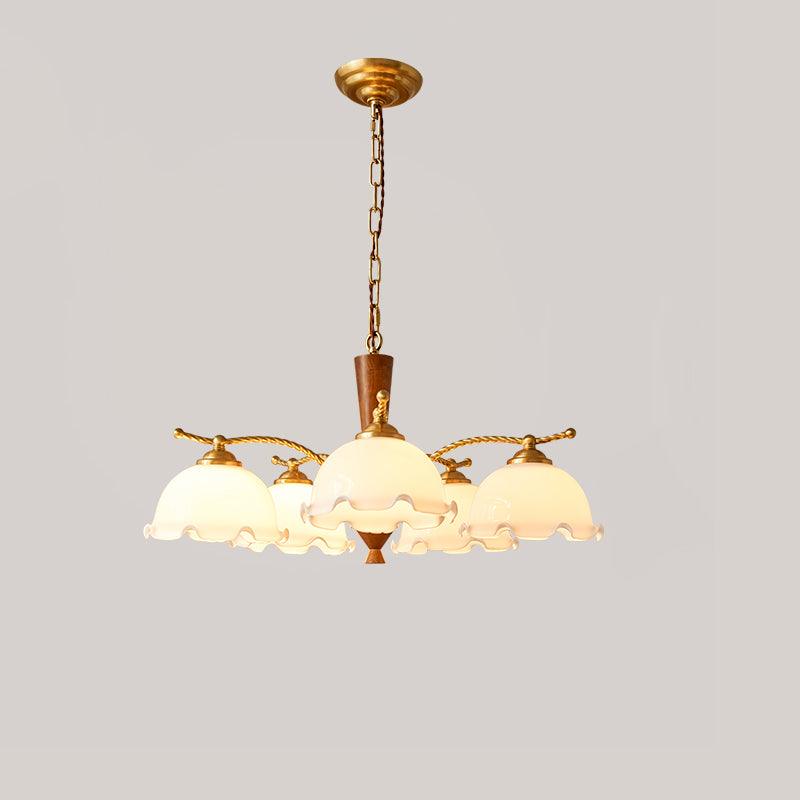 Milky Flower Chandelier 5 heads Dia 27.6″ x H 13.7″ / Dia 70cm x H 35cm Chandelier