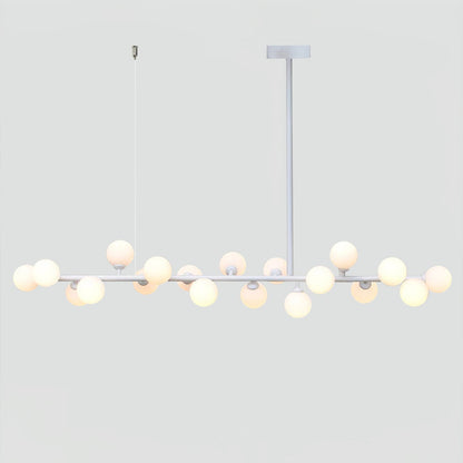 Linear Balls Chandelier L 70.9″ x H 19.7″ / L 180cm x H 50cm / White & White Chandelier