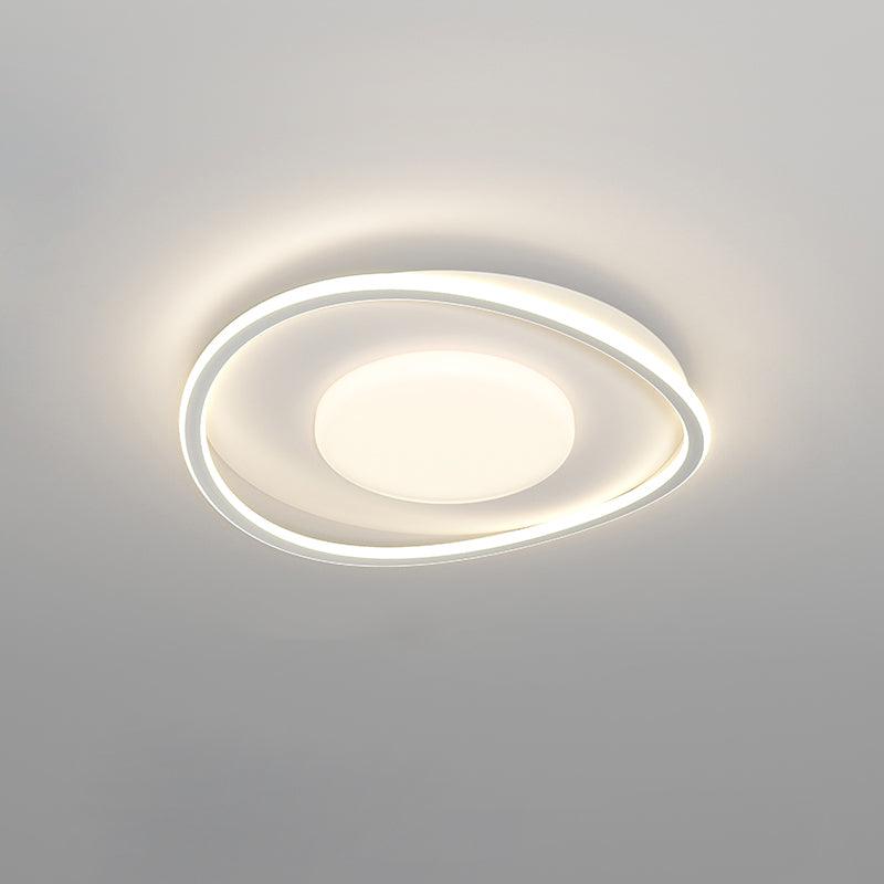 Minimalist Geometry LED Ceiling Light ? 18.9″ x H 3.9″ / Dia 48cm x H 10cm / White / Cool Light Ceiling lamp