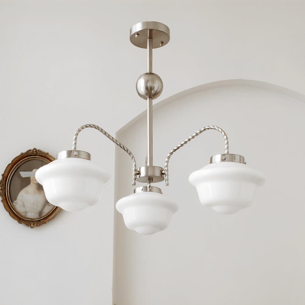 Minka Lavery Chandelier 3 Heads ? 17.7″ x H 23.6″ / Dia 45cm x H 60cm / Chrome & White Chandelier