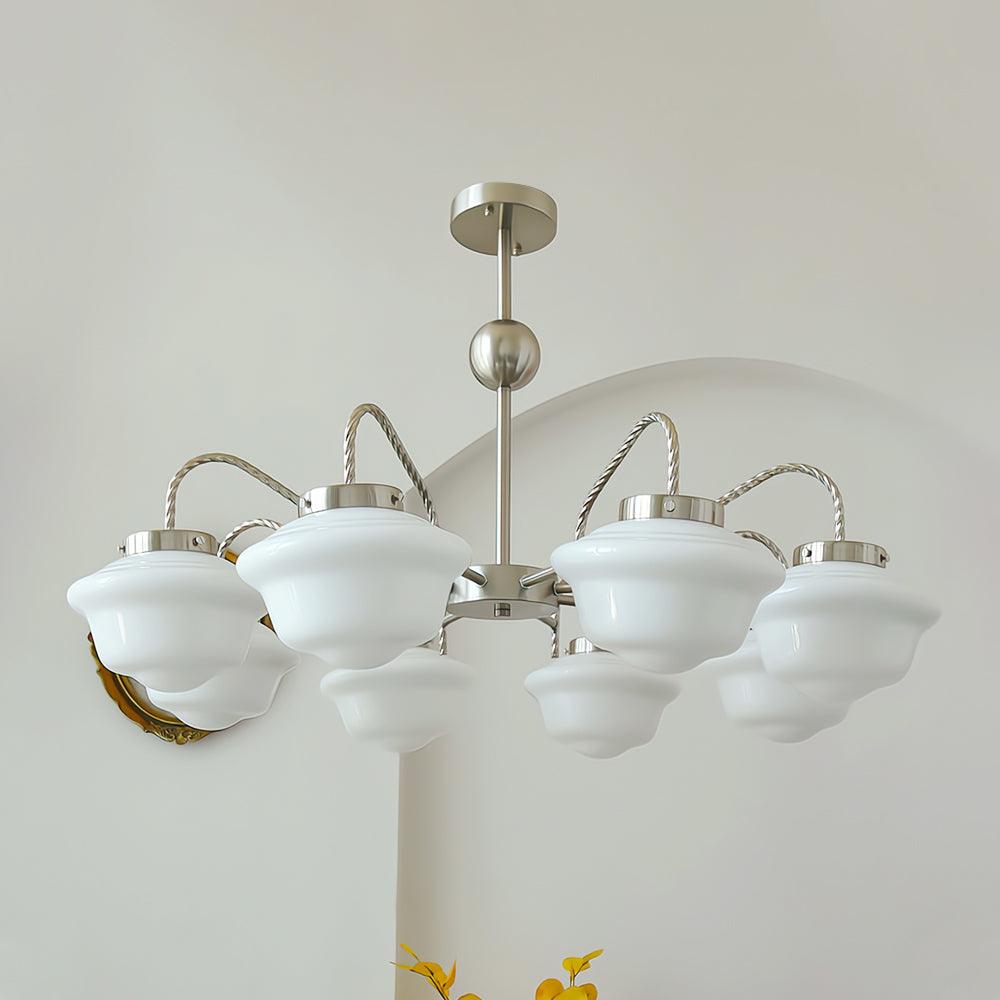 Minka Lavery Chandelier 8 Heads ? 35.4″ x H 23.6″ / Dia 90cm x H 60cm / Chrome & White Chandelier
