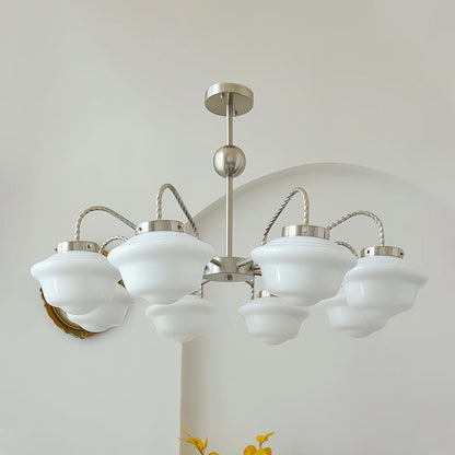 Minka Lavery Chandelier 8 Heads ? 35.4″ x H 23.6″ / Dia 90cm x H 60cm / Chrome & White Chandelier