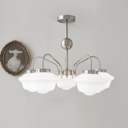 Minka Lavery Chandelier 5 Heads ? 23.6″ x H 23.6″ / Dia 60cm x H 60cm / Chrome & White Chandelier