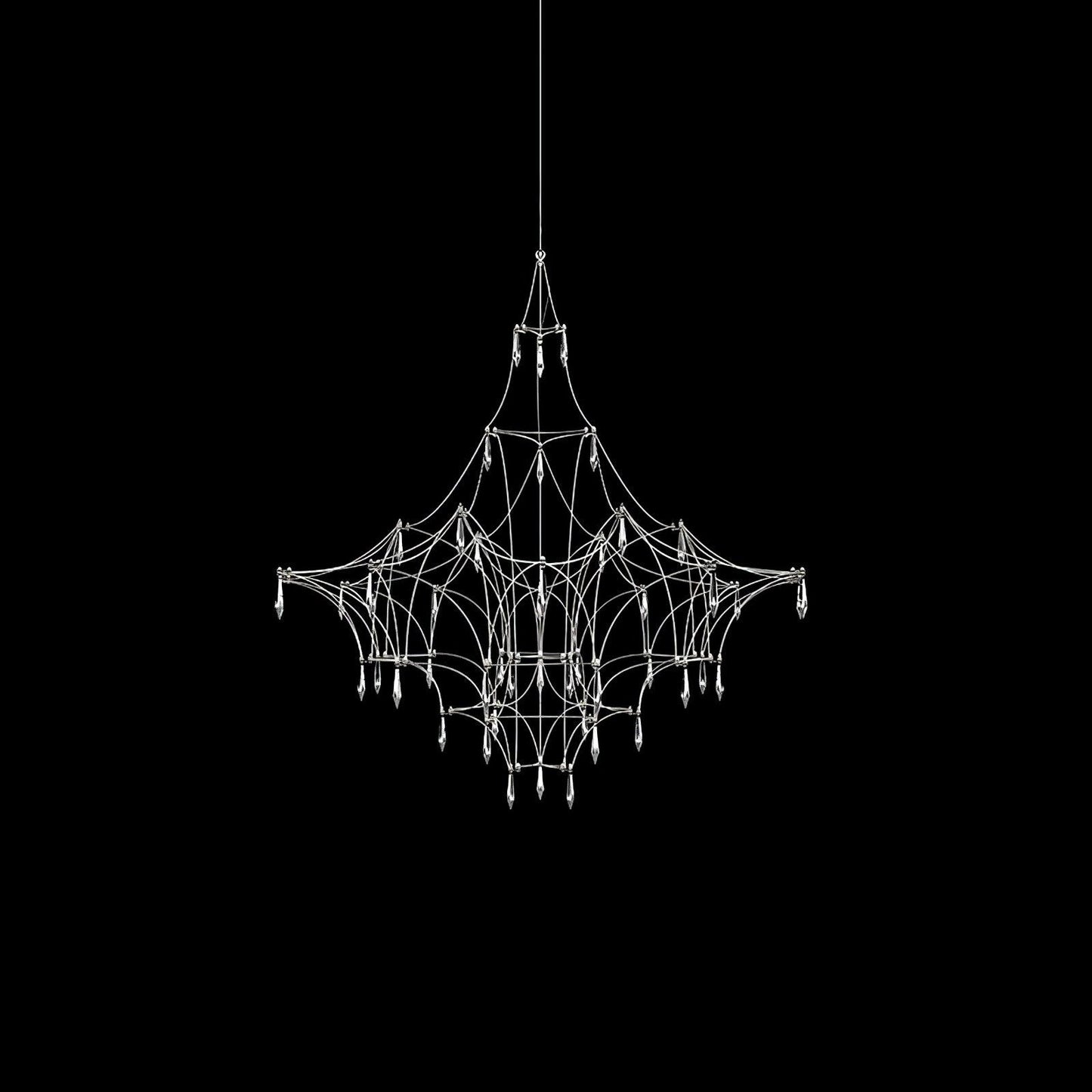 Mira Chandeliers ? 23.6″ x H 23.6″ / Dia 60cm x H 60cm / Silver / Warm White Chandelier