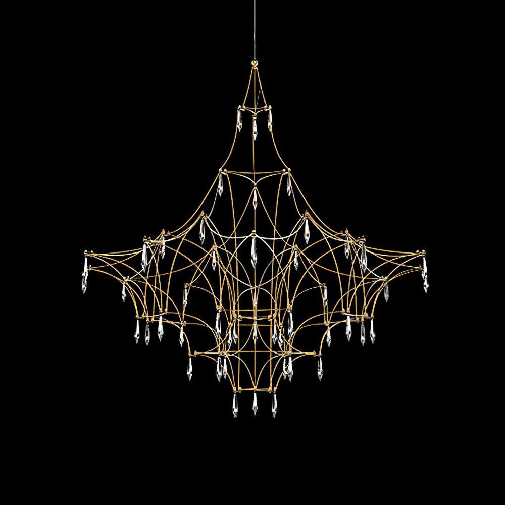 Mira Chandeliers ? 31.5″ x H 31.5″ / Dia 80cm x H 80cm / Gold / Warm White Chandelier