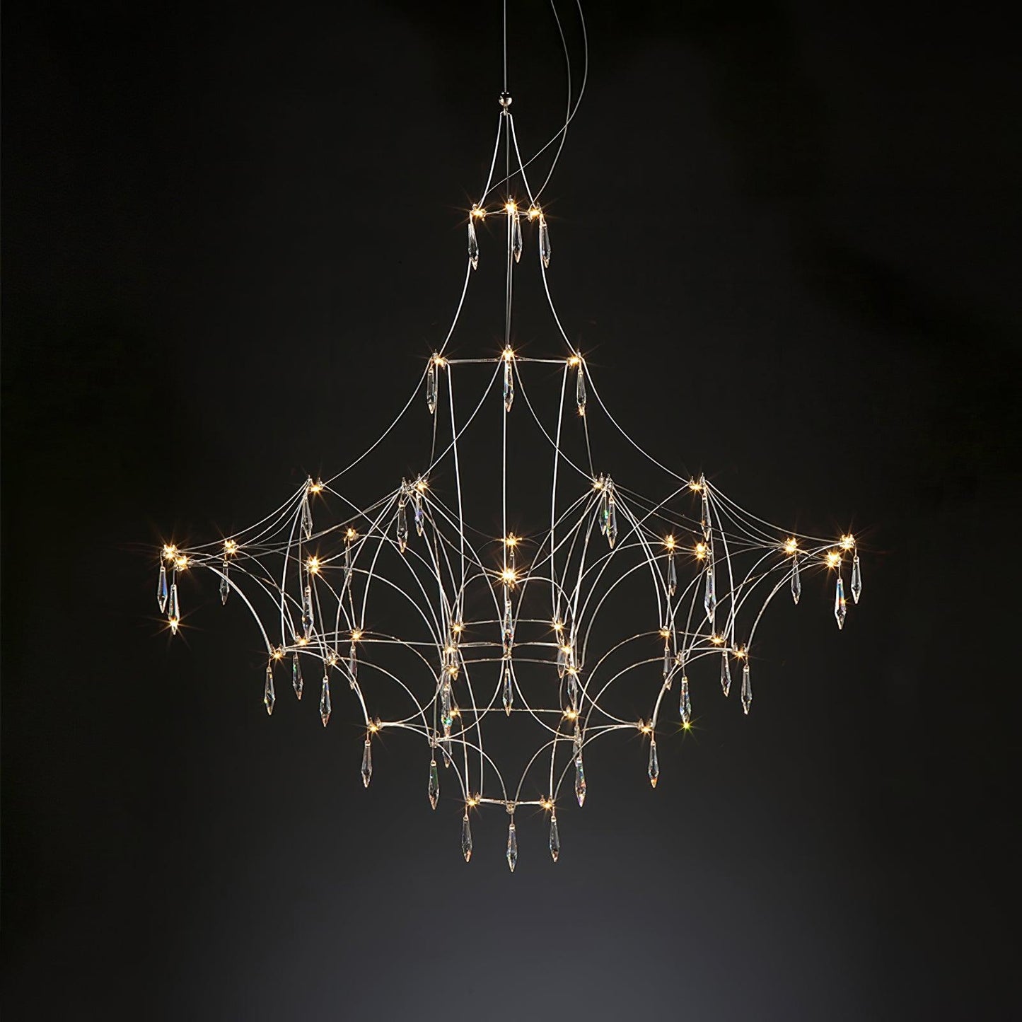 Mira Chandeliers ? 31.5″ x H 31.5″ / Dia 80cm x H 80cm / Silver / Warm White Chandelier