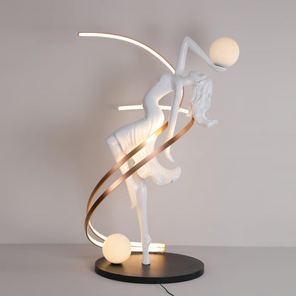 Misha Goddess Statue Floor Lamp Dia 30.7″ x H 70″ / Dia 78cm x H 178cm / Black & White / US Plug Floor lamp