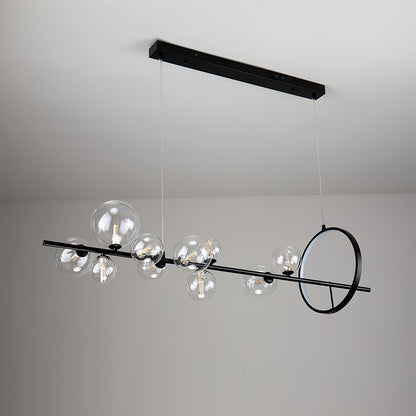 Mita Chandelier 10 heads L 47.2″ x H 11.8″ / L 120cm x H 30cm / Black / Warm White Chandelier