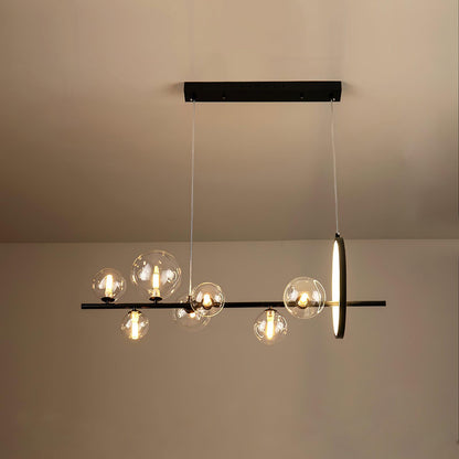 Mita Chandelier 7 heads L 35.4″ x H 11.8″ / L 90cm x H 30cm / Black / Warm White Chandelier