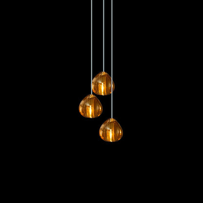 Cherry Crystal Pendant Lamp 3 heads: Dia 9.8″ x 59″ / Dia 25cm x 150cm / Amber Pendant light