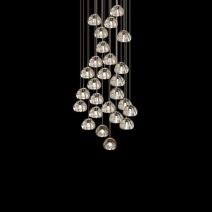 Cherry Crystal Pendant Lamp 26 heads: Dia 23.6″ x 59″ (Round canopy) / Clear Pendant light