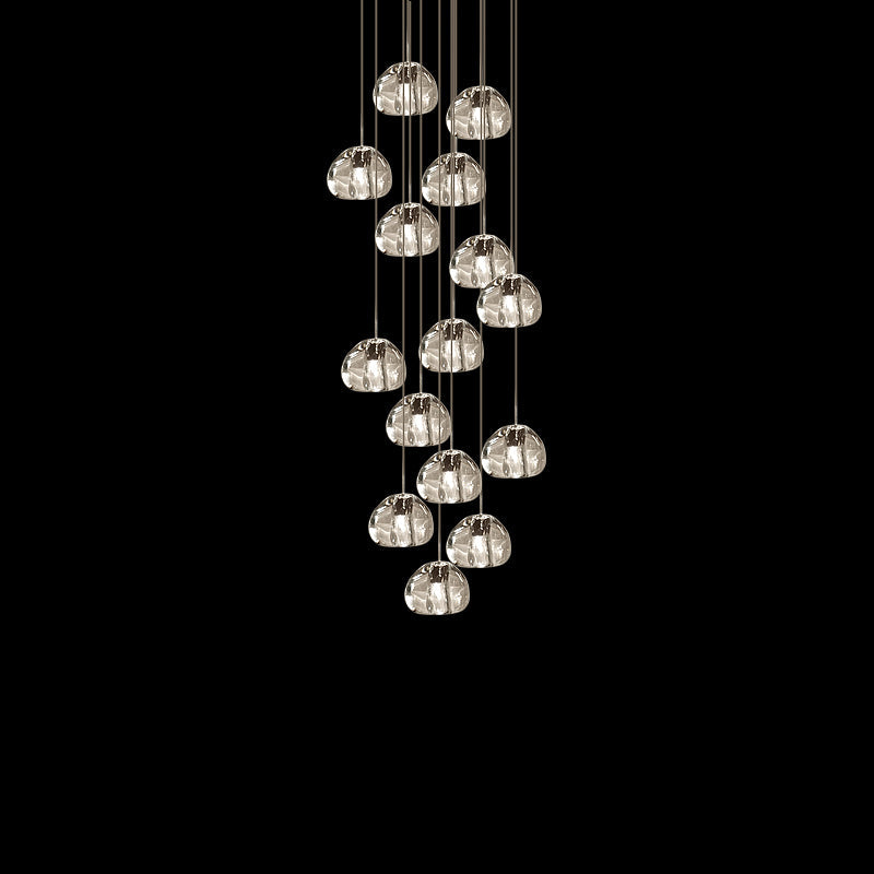 Cherry Crystal Pendant Lamp 15 heads: Dia 19.7″ x 59″ (Round canopy) / Clear Pendant light