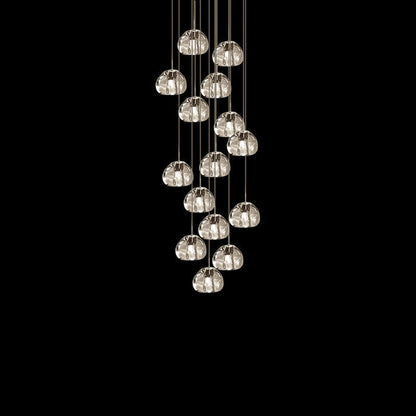 Cherry Crystal Pendant Lamp 15 heads: Dia 19.7″ x 59″ (Round canopy) / Clear Pendant light