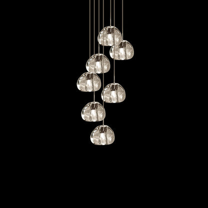Cherry Crystal Pendant Lamp 7 heads: Dia 13.8″ x 59″ / Dia 35cm x 150cm / Clear Pendant light