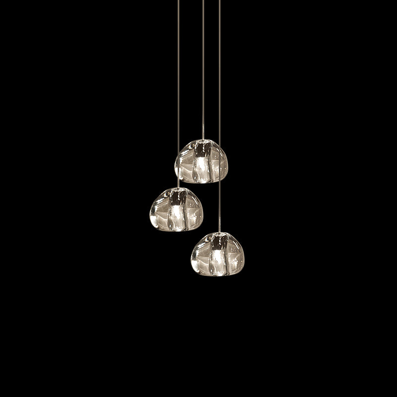 Cherry Crystal Pendant Lamp 3 heads: Dia 9.8″ x 59″ / Dia 25cm x 150cm / Clear Pendant light