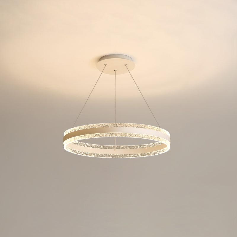 Modern Circle LED Chandelier Single Layer Dia 19.7 x H 47.2″ / Dia 50cm x H 120cm / White / Three-color changing light