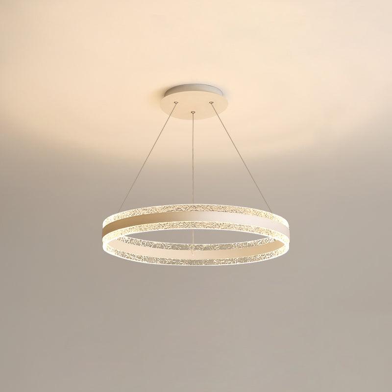 Modern Circle LED Chandelier Single Layer Dia 23.6 x H 47.2″ / Dia 60cm x H 120cm / White / Three-color changing light