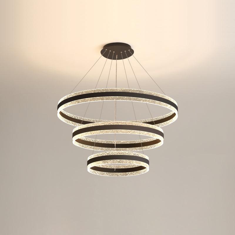 Modern Circle LED Chandelier Three Layers Dia 19.7″ + Dia 23.6″ + Dia 31.5″ x H 47.2″ / Dia 40cm + Dia 60cm + Dia 80cm x H