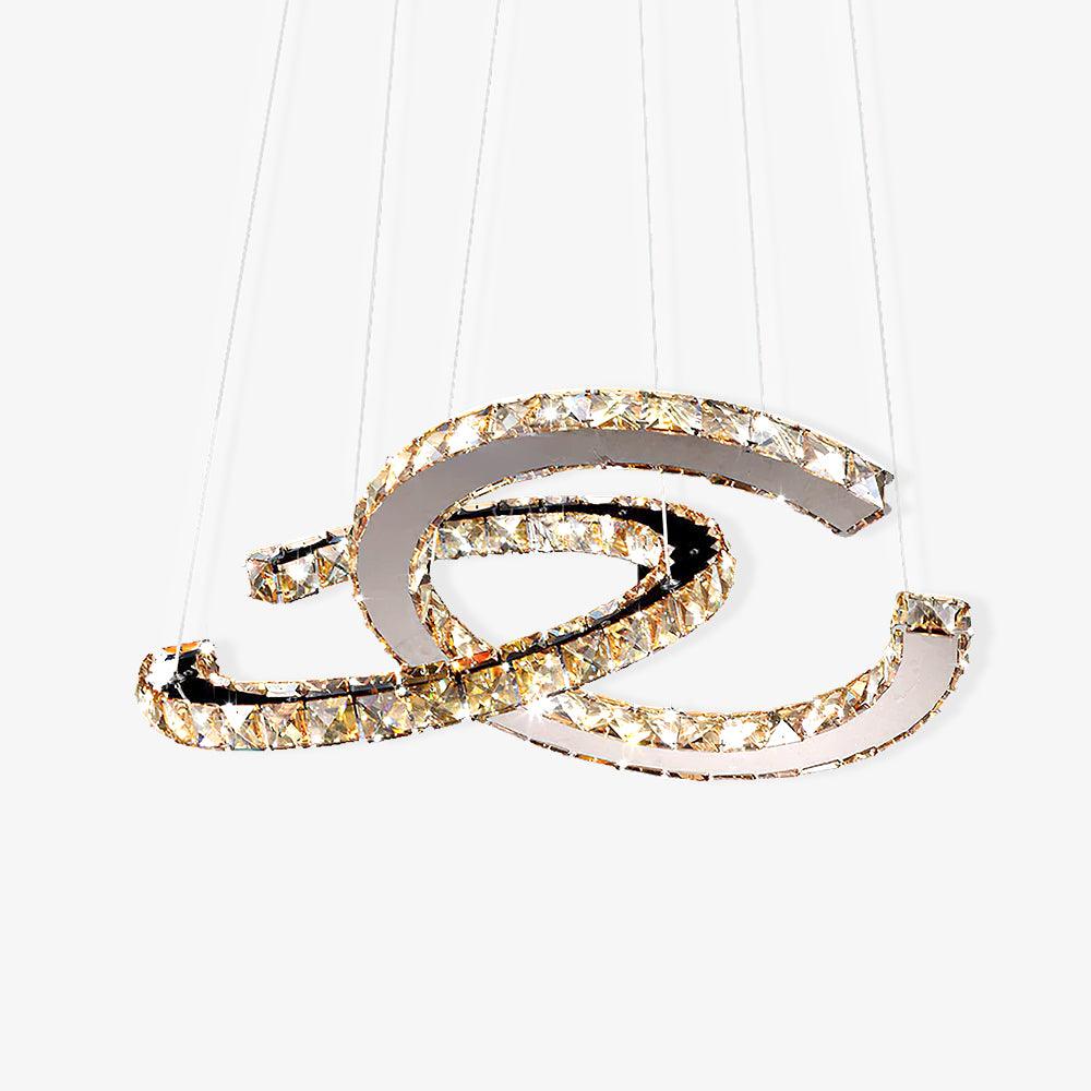 Modern Crystal Double C Chandelier Chandelier