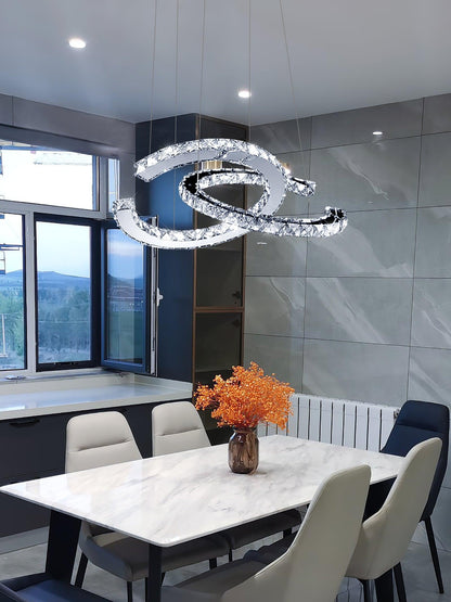 Modern Crystal Double C Chandelier Chandelier