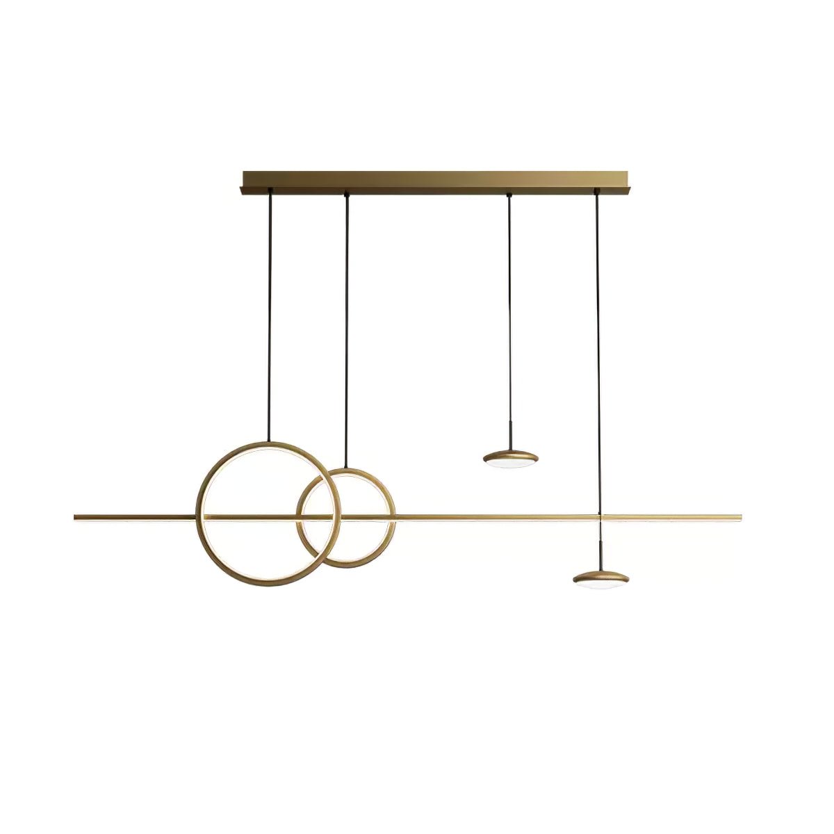 Modern Geometric Shape Chandelier L 55.1″ x H 11.1″ / Brass / Warm Light 1001 Chandelier