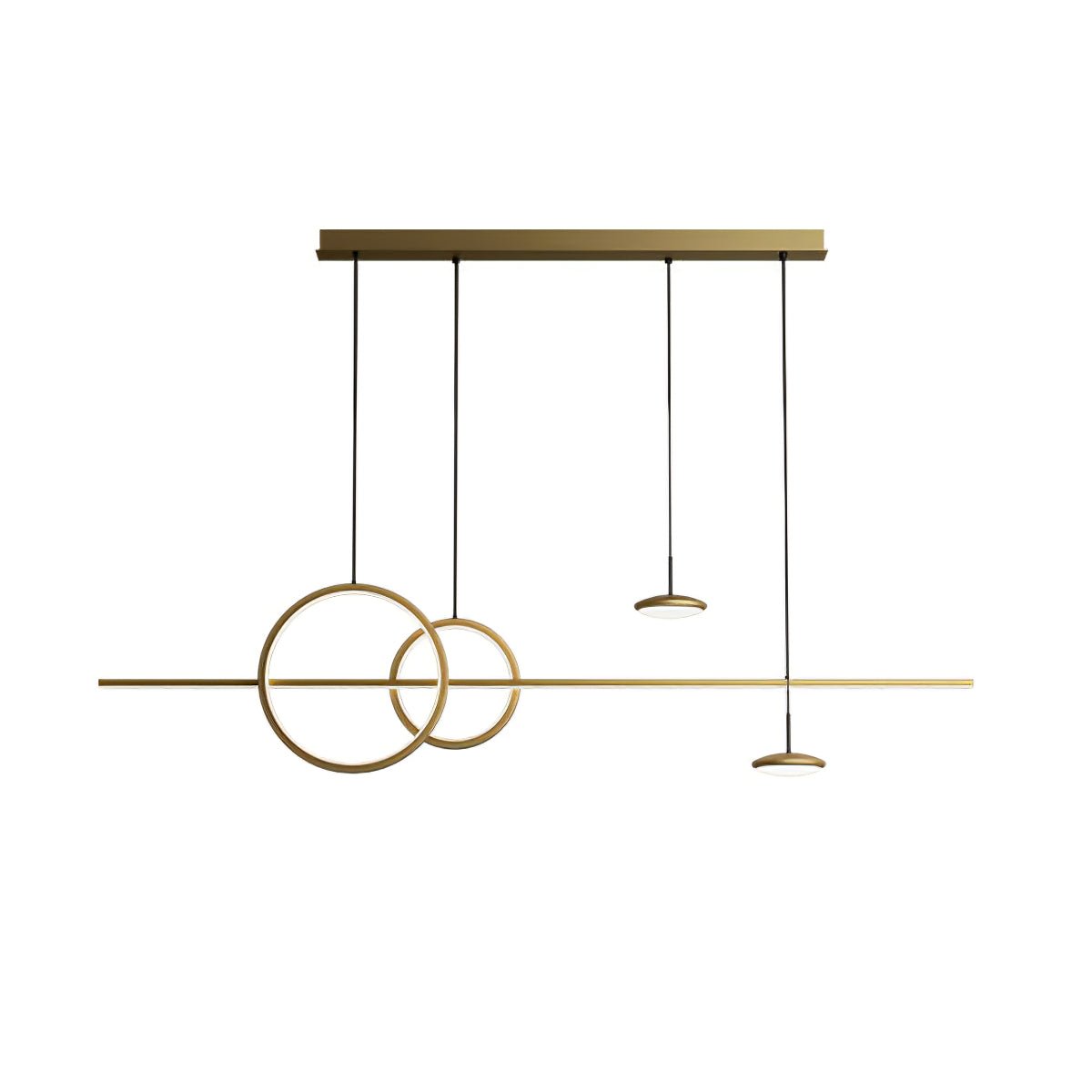 Modern Geometric Shape Chandelier L 47.2″ x H 11.1″ / Brass / Warm Light 1001 Chandelier