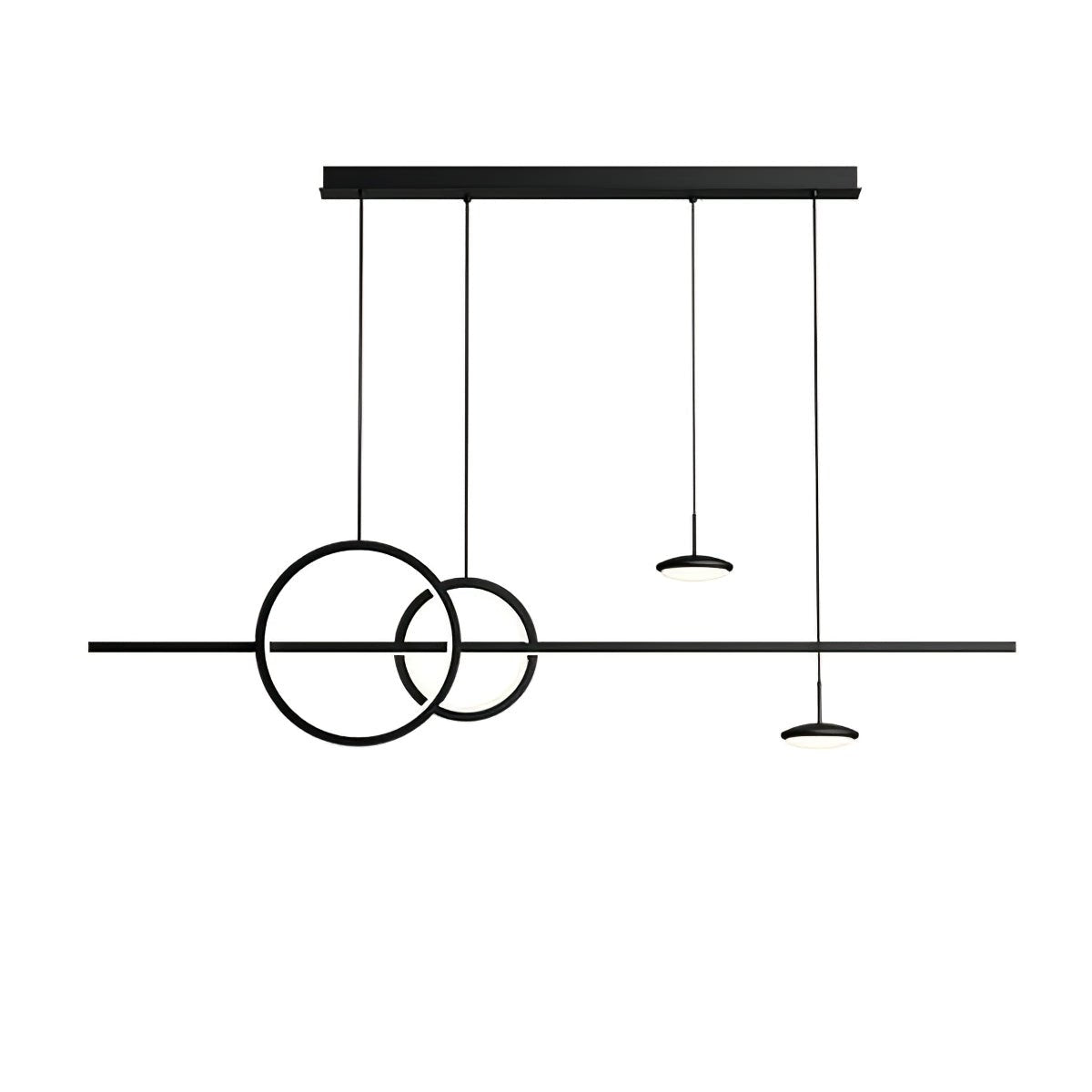 Modern Geometric Shape Chandelier L 47.2″ x H 11.1″ / Black / Warm Light 1001 Chandelier