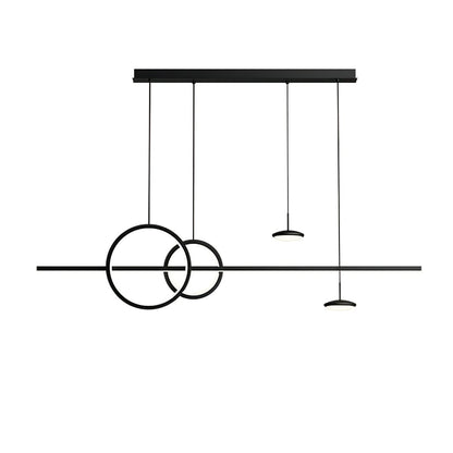 Modern Geometric Shape Chandelier L 47.2″ x H 11.1″ / Black / Warm Light 1001 Chandelier