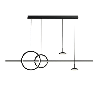 Modern Geometric Shape Chandelier L 55.1″ x H 11.1″ / Black / Warm Light 1001 Chandelier