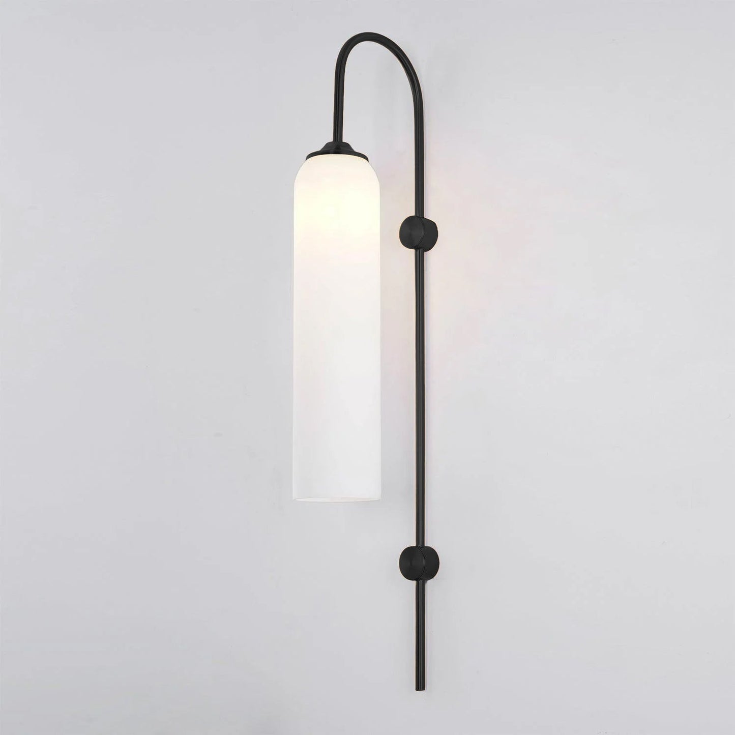 Modern Glass Wall Lamp W 7.5″ x H 31.5″ / W 19cm x H 80cm / Black / Milky White 1001 Wall lamp