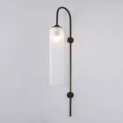 Modern Glass Wall Lamp W 7.5″ x H 31.5″ / W 19cm x H 80cm / Black / Frosted White 1001 Wall lamp