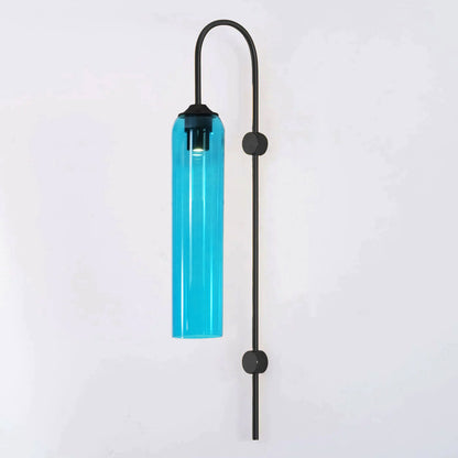 Modern Glass Wall Lamp W 7.5″ x H 31.5″ / W 19cm x H 80cm / Black / Sky Blue 1001 Wall lamp