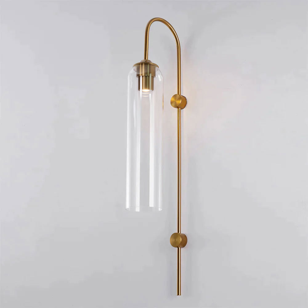 Modern Glass Wall Lamp W 7.5″ x H 31.5″ / W 19cm x H 80cm / Gold / Clear 1001 Wall lamp