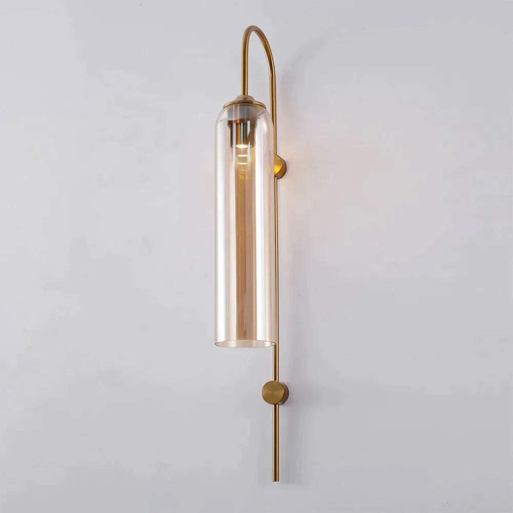 Modern Glass Wall Lamp W 7.5″ x H 31.5″ / W 19cm x H 80cm / Gold / Amber 1001 Wall lamp