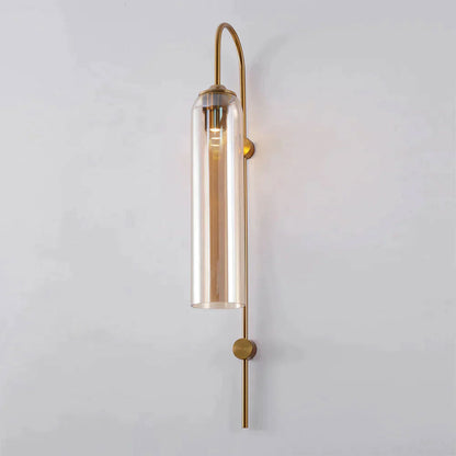 Modern Glass Wall Lamp W 7.5″ x H 31.5″ / W 19cm x H 80cm / Gold / Amber 1001 Wall lamp