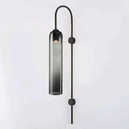 Modern Glass Wall Lamp W 7.5″ x H 31.5″ / W 19cm x H 80cm / Black / Smoke Grey 1001 Wall lamp