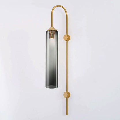 Modern Glass Wall Lamp W 7.5″ x H 31.5″ / W 19cm x H 80cm / Gold / Smoke Grey 1001 Wall lamp