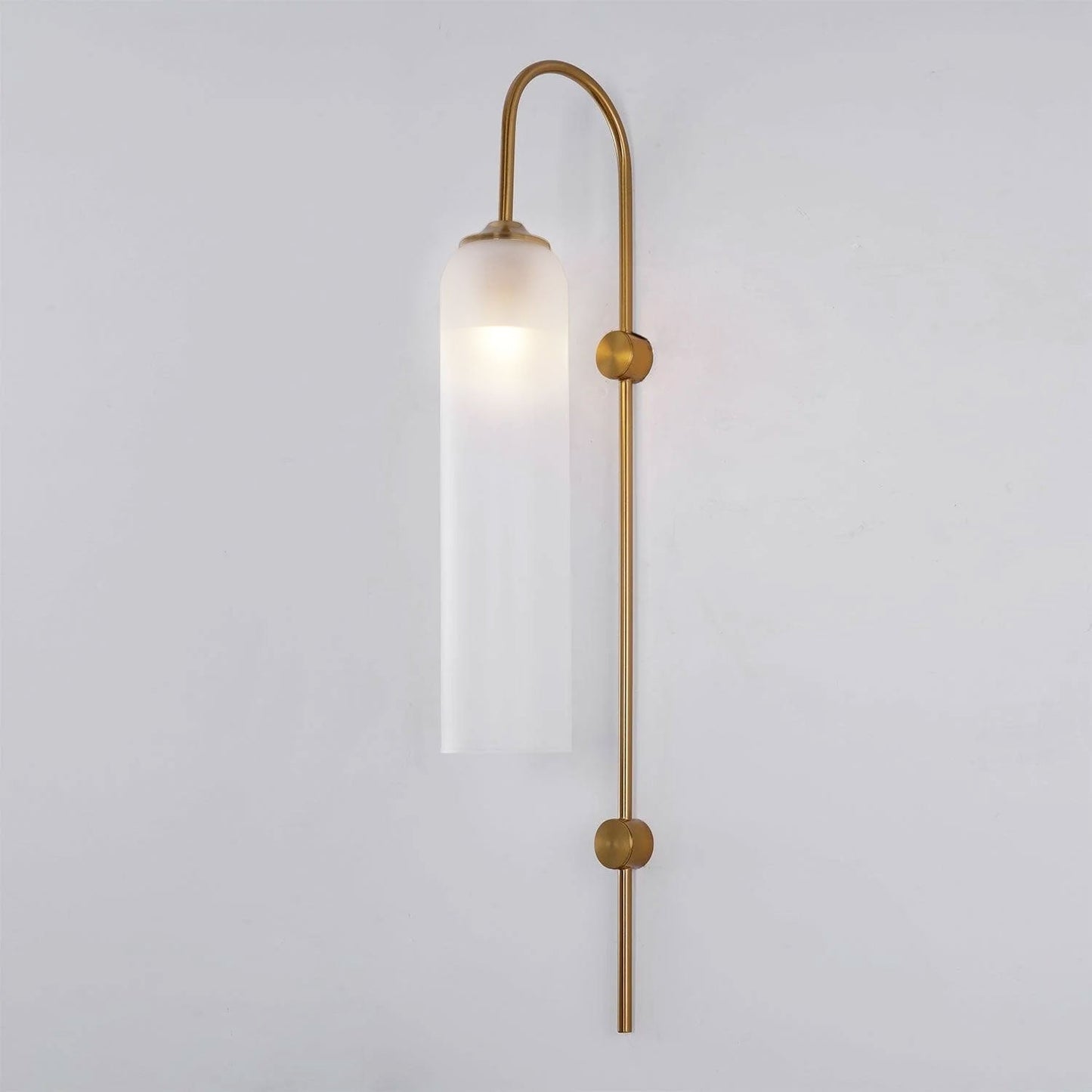 Modern Glass Wall Lamp W 7.5″ x H 31.5″ / W 19cm x H 80cm / Gold / Frosted White 1001 Wall lamp