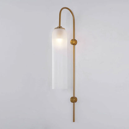 Modern Glass Wall Lamp W 7.5″ x H 31.5″ / W 19cm x H 80cm / Gold / Frosted White 1001 Wall lamp