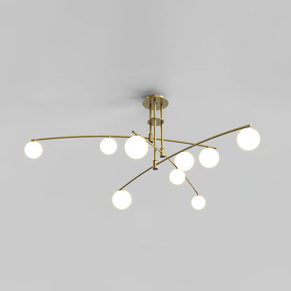 Modern Long Arm Chandelier 9 heads ? 57.1″ x H 17.7″ / Dia 145cm x H 45cm / Gold Chandelier