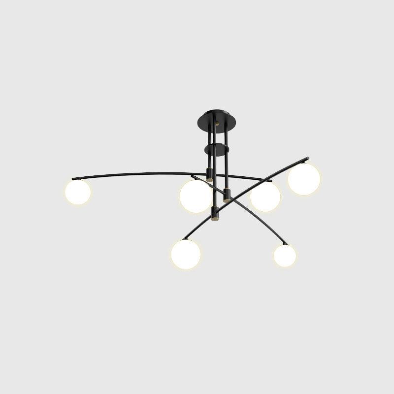 Modern Long Arm Chandelier 6 heads ? 39.3″ x H 21.1″ / Dia 100cm x H 54cm / Black Chandelier