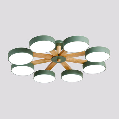 Modern Multi Stem Chandelier 8 heads ? 37.8″ x H 8.7″ / Dia 96cm x H 22cm / Green / Warm Light Chandelier