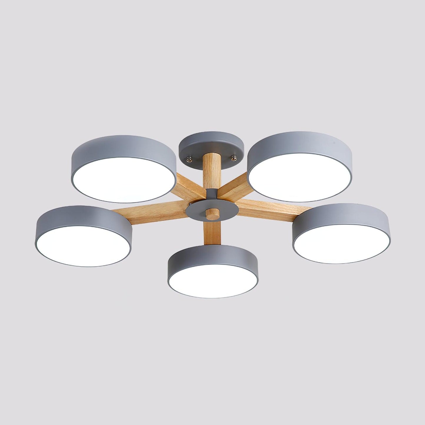 Modern Multi Stem Chandelier 5 heads ? 33.1″ x H 8.7″ / Dia 84cm x H 22cm / Grey / Warm Light Chandelier