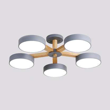 Modern Multi Stem Chandelier 5 heads ? 33.1″ x H 8.7″ / Dia 84cm x H 22cm / Grey / Warm Light Chandelier