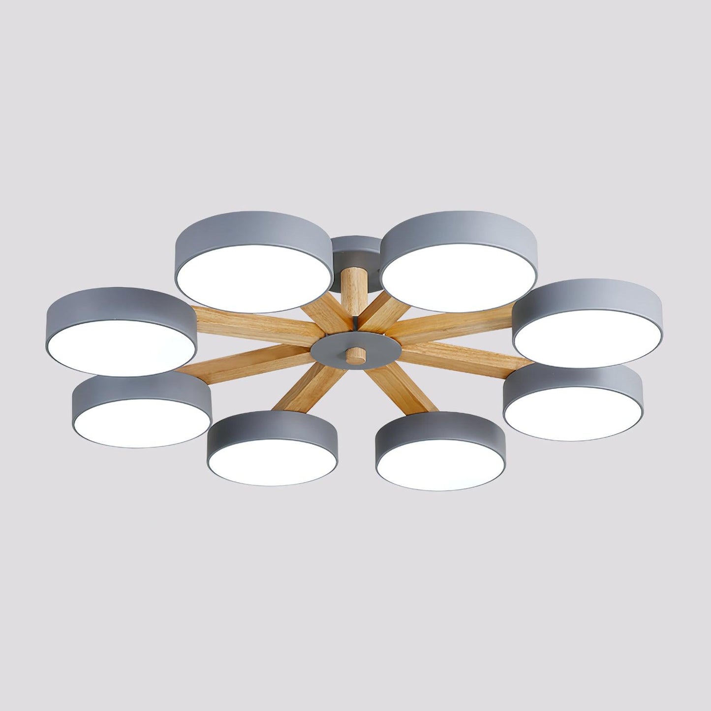 Modern Multi Stem Chandelier 8 heads ? 37.8″ x H 8.7″ / Dia 96cm x H 22cm / Grey / Warm Light Chandelier