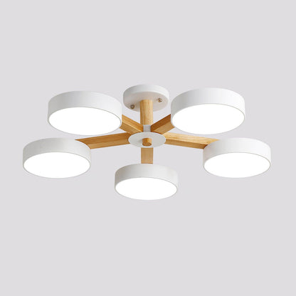 Modern Multi Stem Chandelier 5 heads ? 33.1″ x H 8.7″ / Dia 84cm x H 22cm / White / Warm Light Chandelier